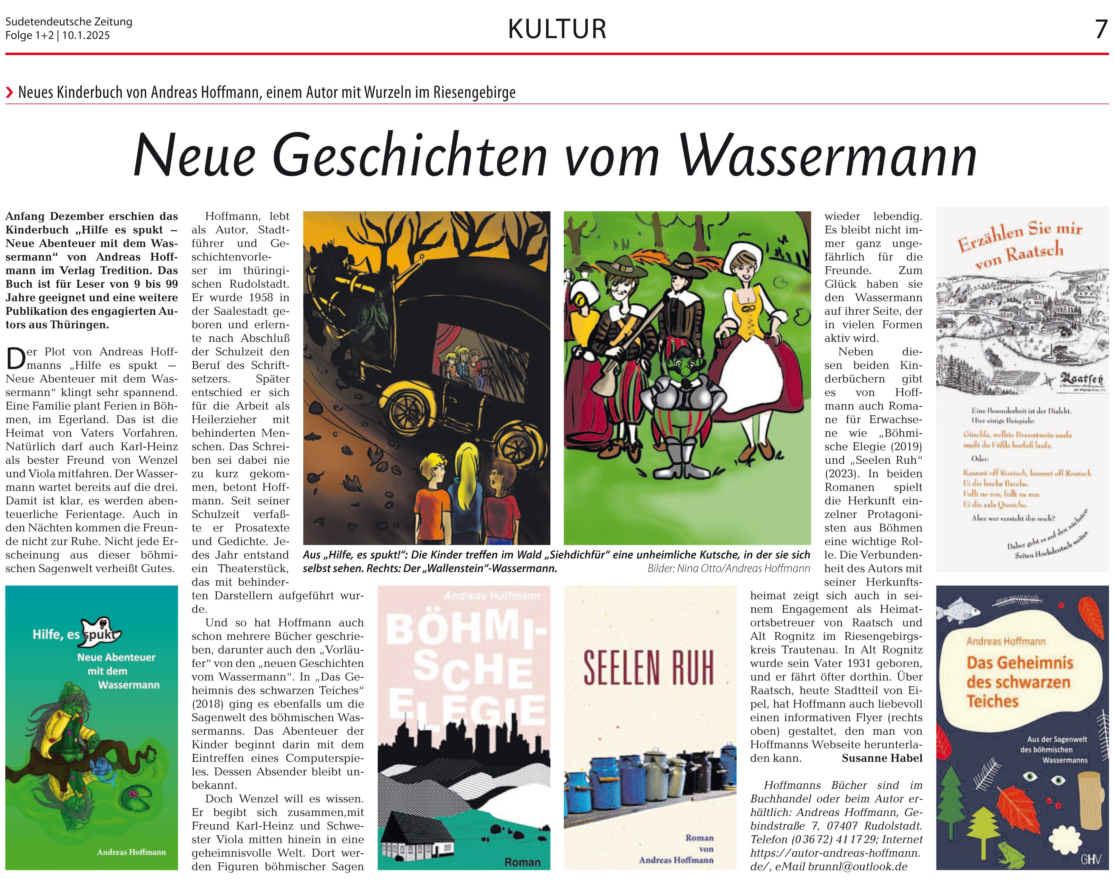 Sudetendeutsch Zeitung-Artikel Neue Geschichten vom Wassermann